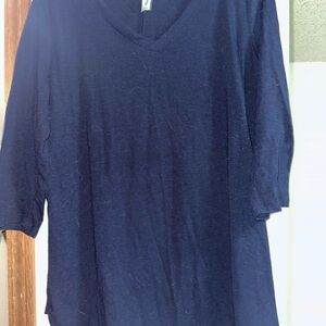Zenana Outfitters Blue Oversized 3/4 Sleeve T-Shirt